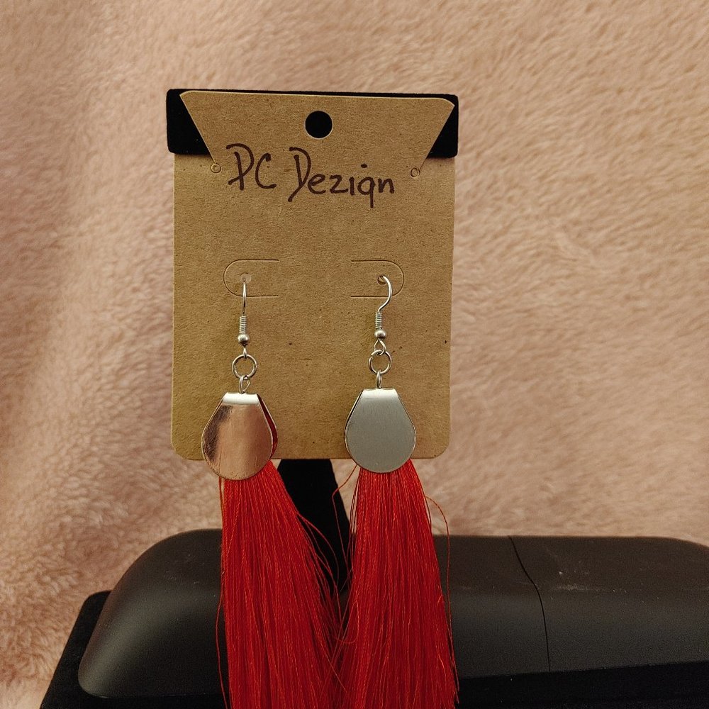 Red Tassel Earrings